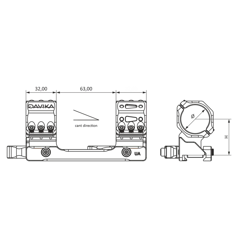 Montage de lunette 30mm | base QD Ergo rail Picatinny