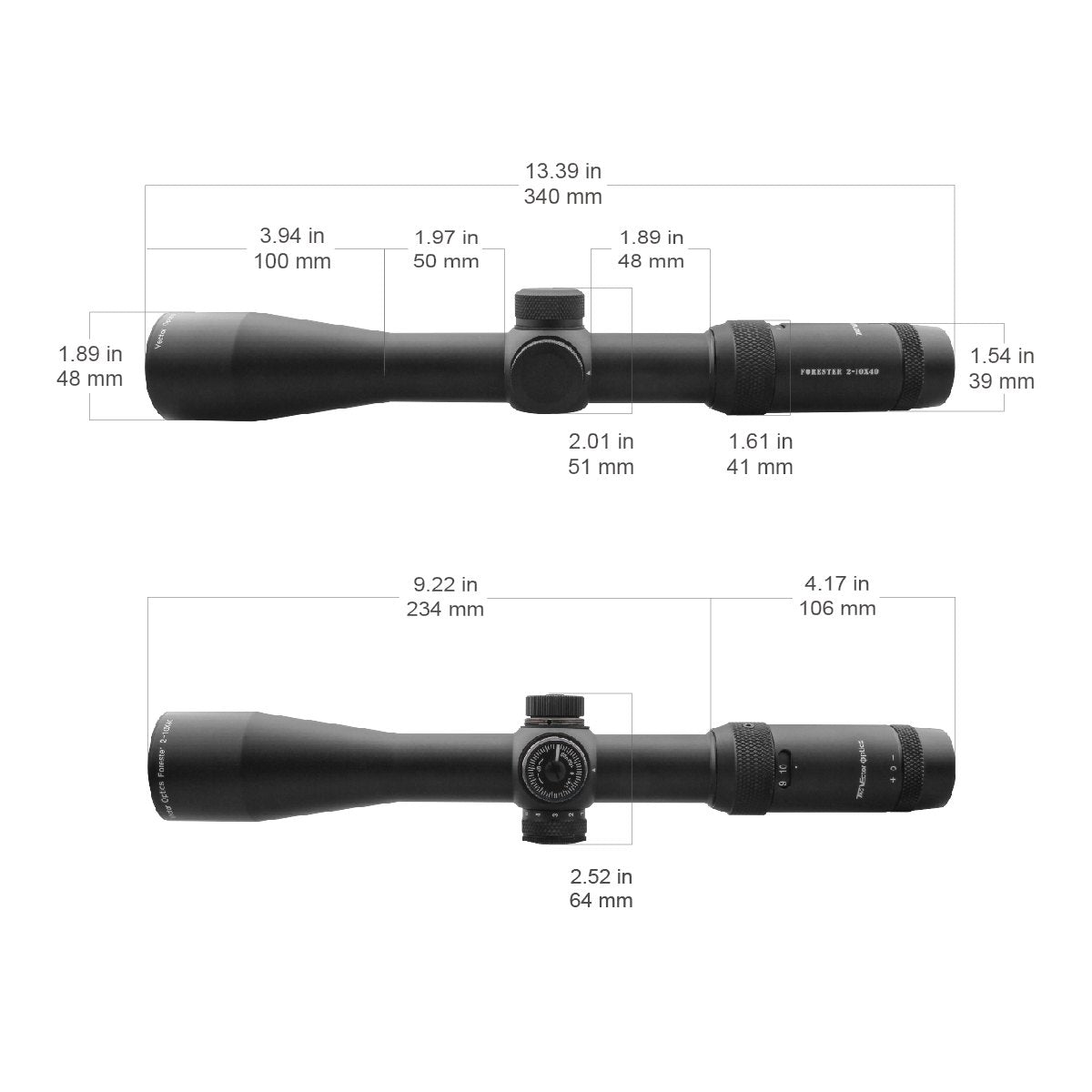 Vector Optics Forester 2-10x40SFP lunette de visée pour carabine