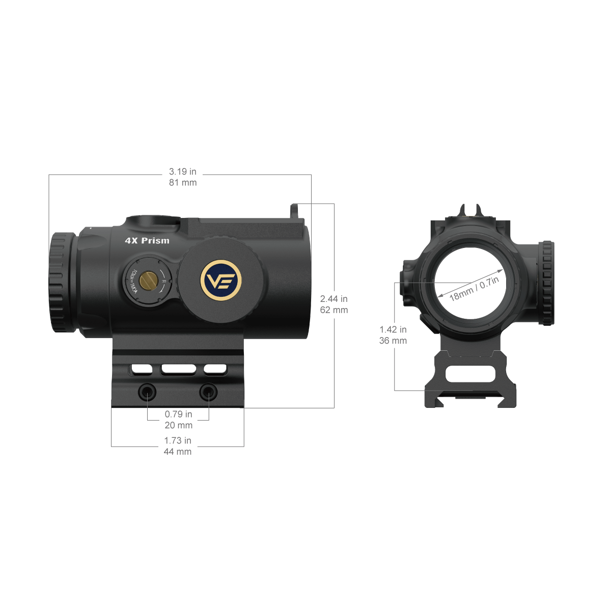 Vector Optics Paragon 4x24 lunette prismatique ultra compacte pour carabine