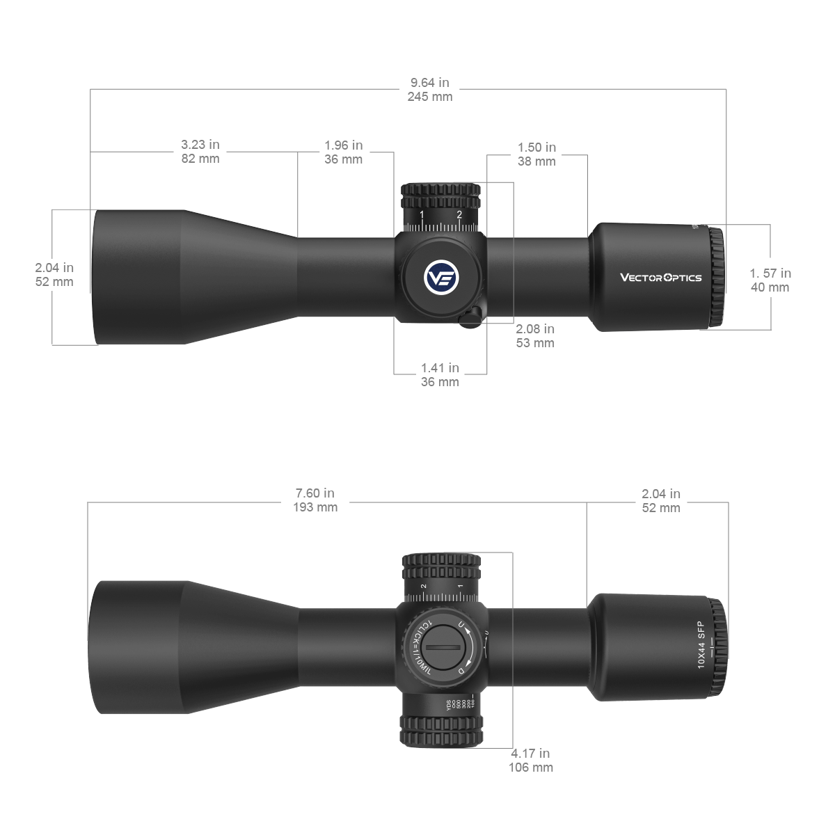 Vector Optics Veyron 10x44 SFP lunette de visée compacte