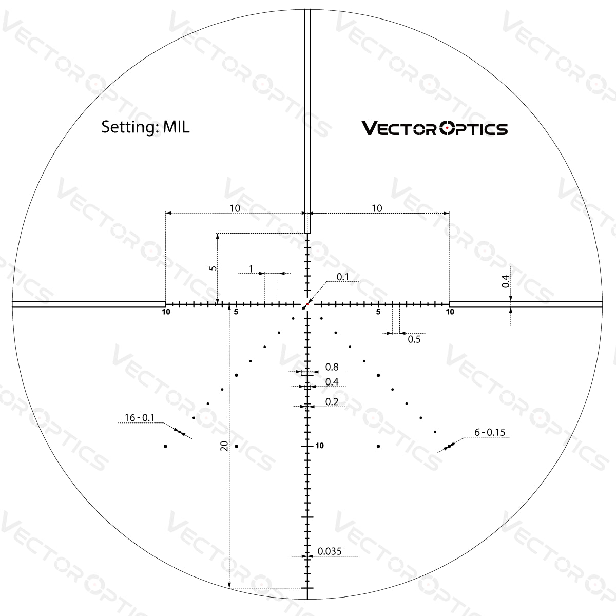 Vector Optics Veyron 6-24x44 IR First Focal Plane Illuminated lunette de visée pour carabine Vector Optics