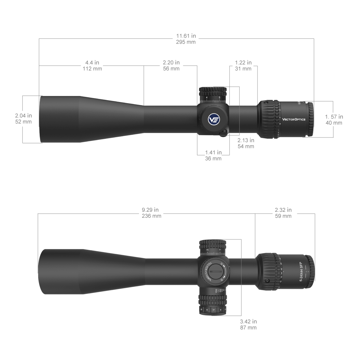 Vector Optics Veyron 6-24x44IR SFP lunette de visée compacte pour carabine
