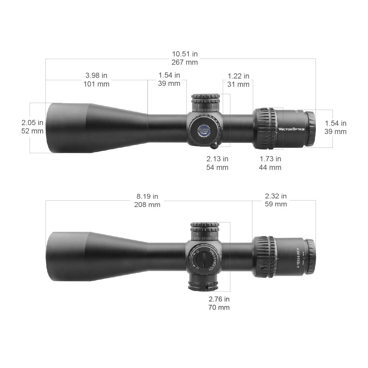Vector Optics Veyron 4-16x44 FFP lunette de visée pour carabine