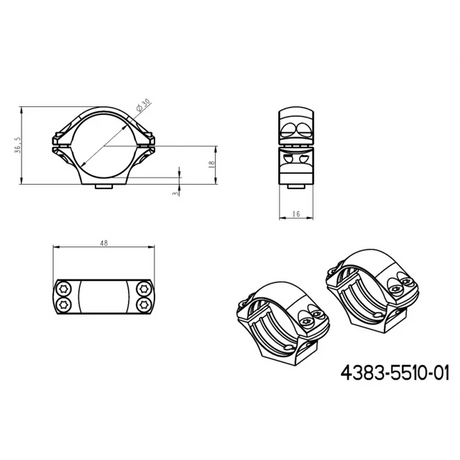 30mm anneaux de lunette | longue base tactique QD Picatinny