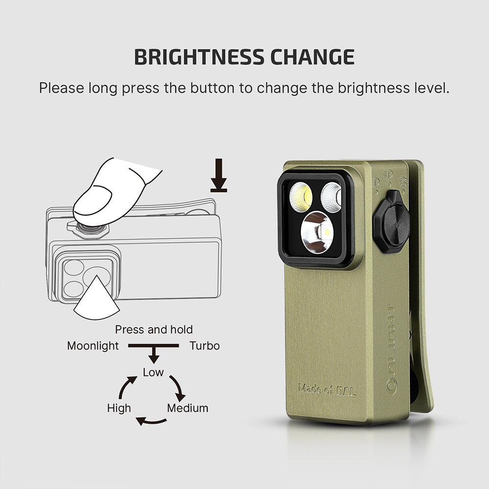 Olight Oclip Ultra | lampe EDC clip-on 3-en-1 | 530 lm - Olive Green