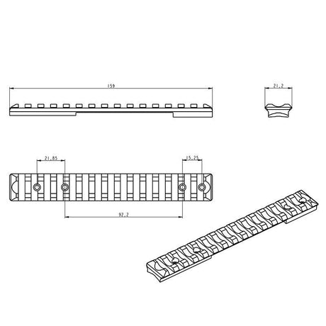 CZ 600 rail Picatinny [steel] | Medium