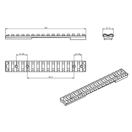 CZ 600 rail Picatinny [acier] | Medium 25 MOA