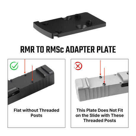 Adaptateur d'empreinte | de Trijicon RMR vers Shield RMSc & K-series empreinte