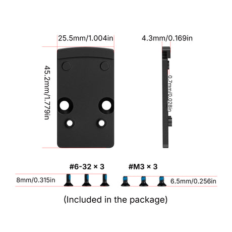 Adaptateur d'empreinte | de Trijicon RMR vers Shield RMSc & K-series empreinte