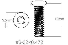 Jeu de vis 3pcs | 6-32x0.472’’ [T10]
