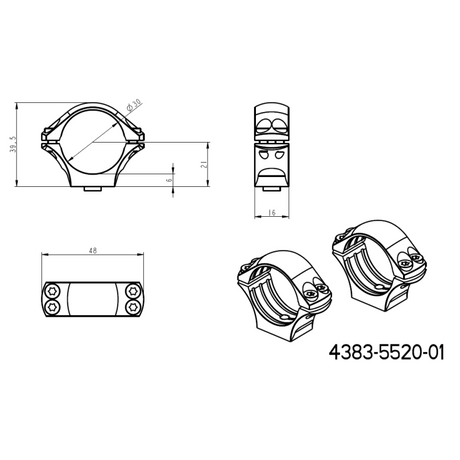 30mm anneaux de lunette | base courte Picatinny QD 