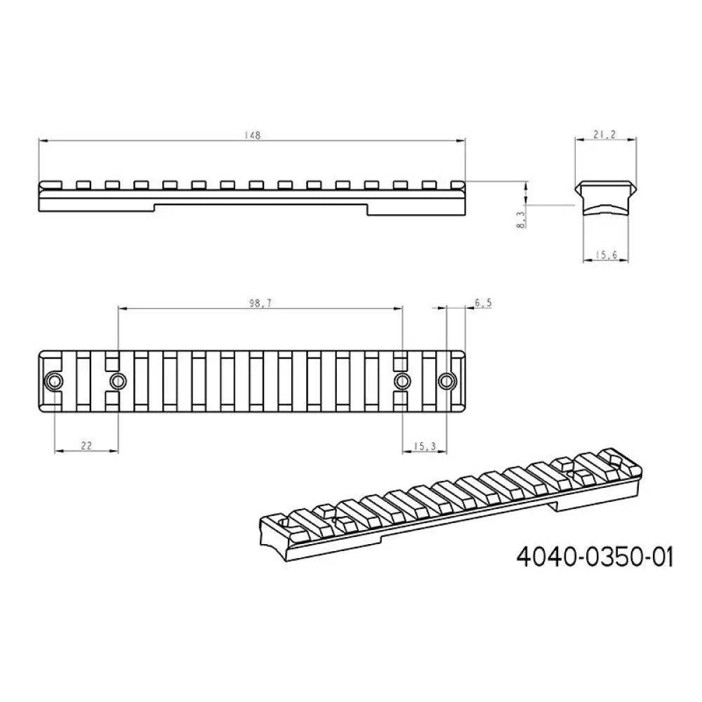 Howa 1500S rail Picatinny [acier]