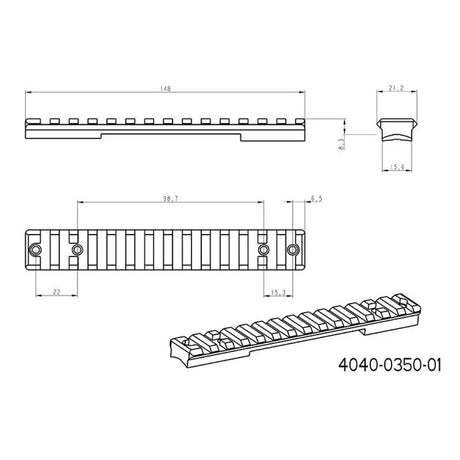 Howa 1500S rail Picatinny [acier]