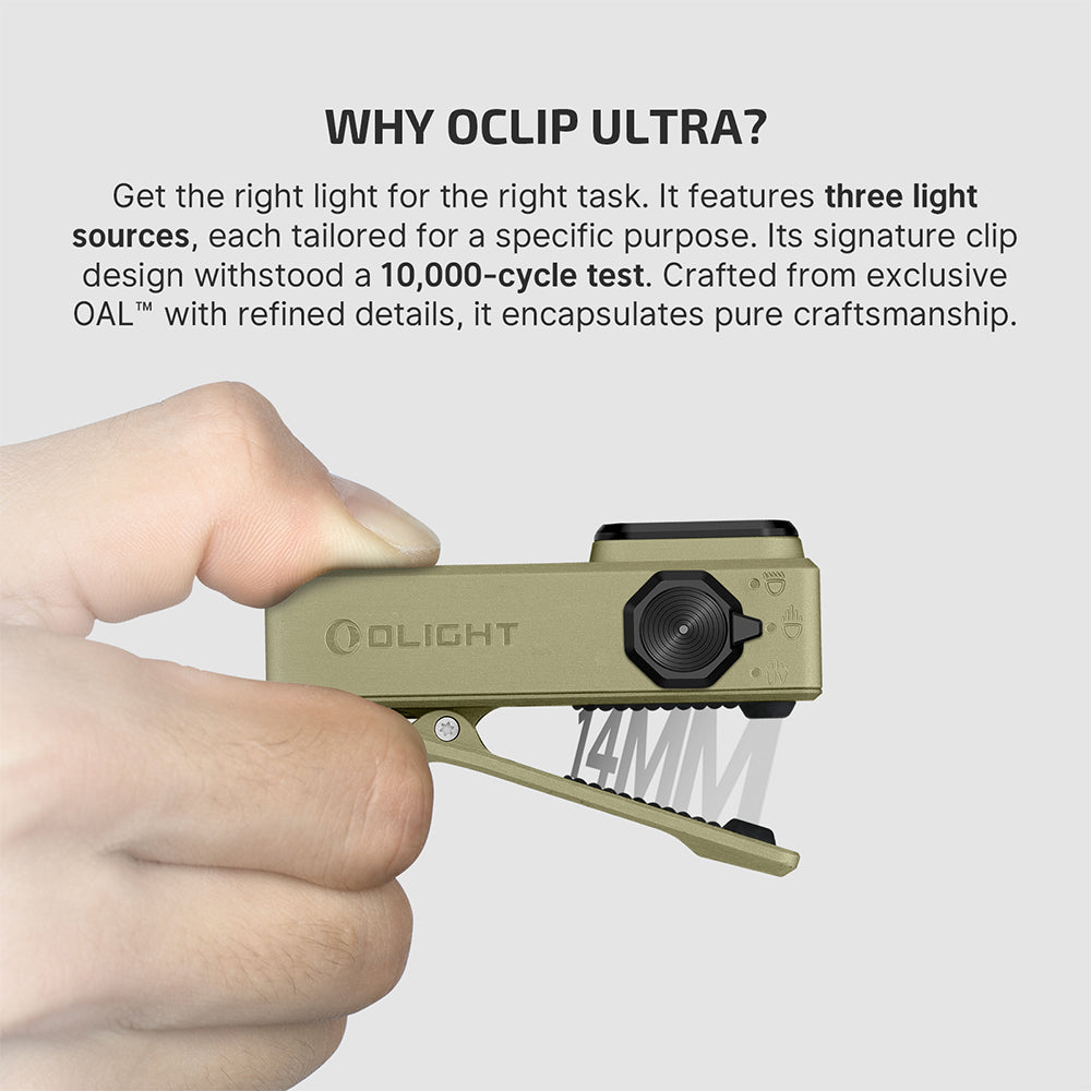 Olight Oclip Ultra | lampe EDC clip-on 3-en-1 | 530 lm - Olive Green