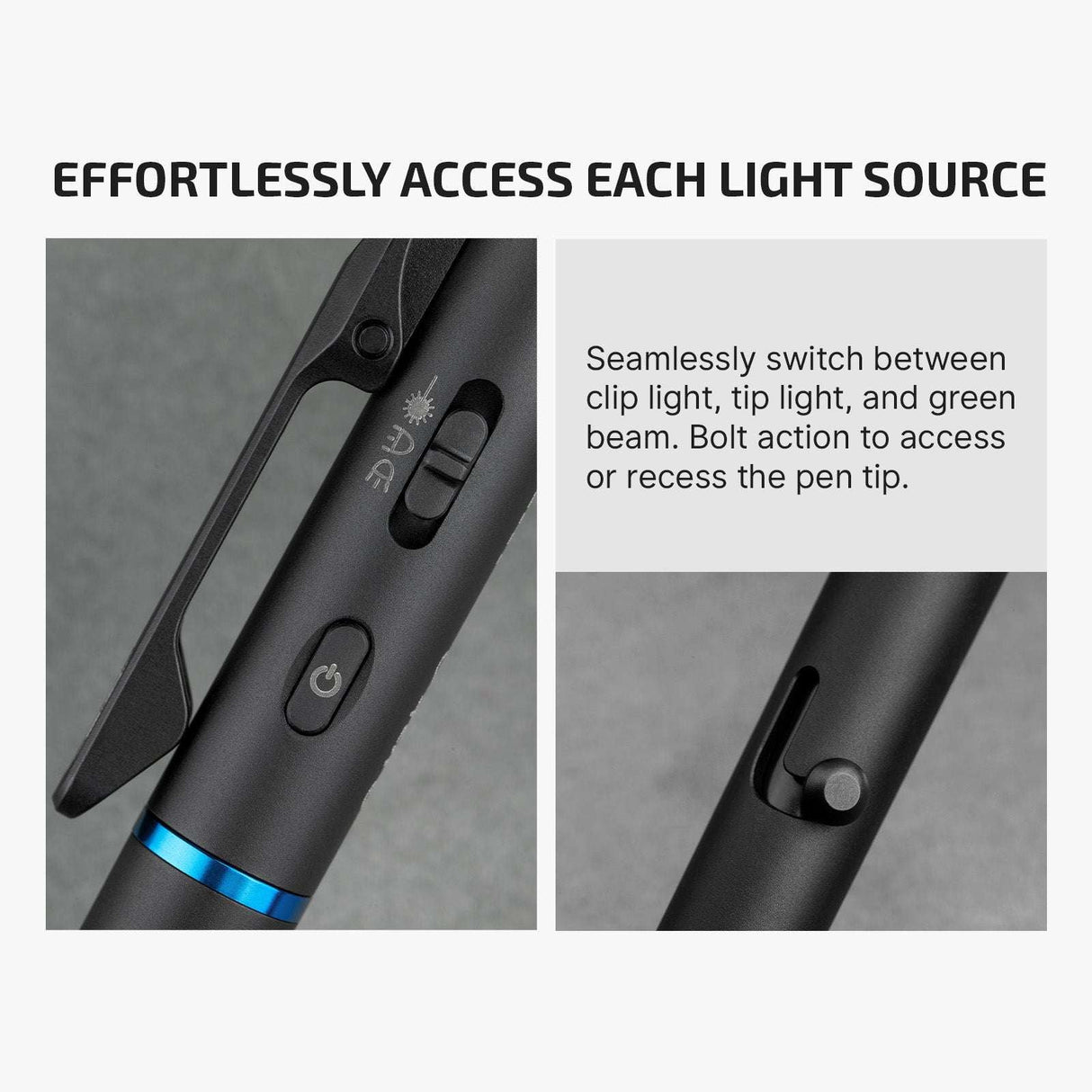 Olight O’Pen 3 | stylo-lampe multifonction | 120 lm + laser vert - Noir