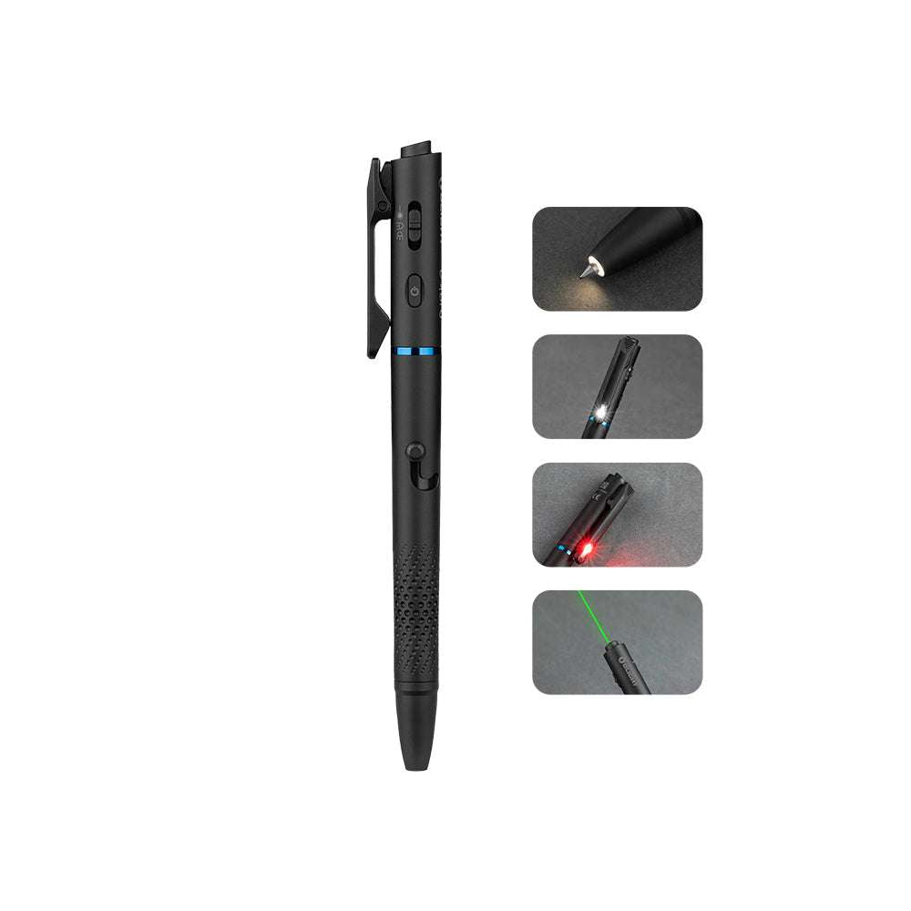 Olight O’Pen 3 | stylo-lampe multifonction | 120 lm + laser vert - Noir