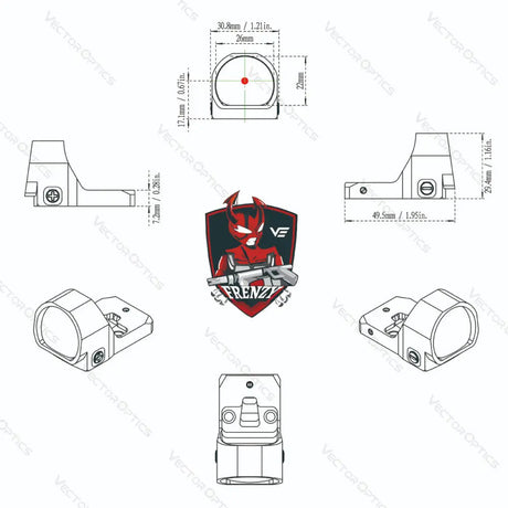 Vector Optics Frenzy 1x22x26 MOS viseur point rouge