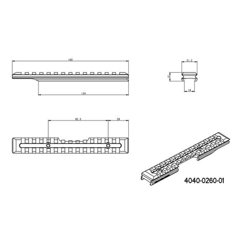 Brno ZKM 451 rail Picatinny [steel] | 16 mm